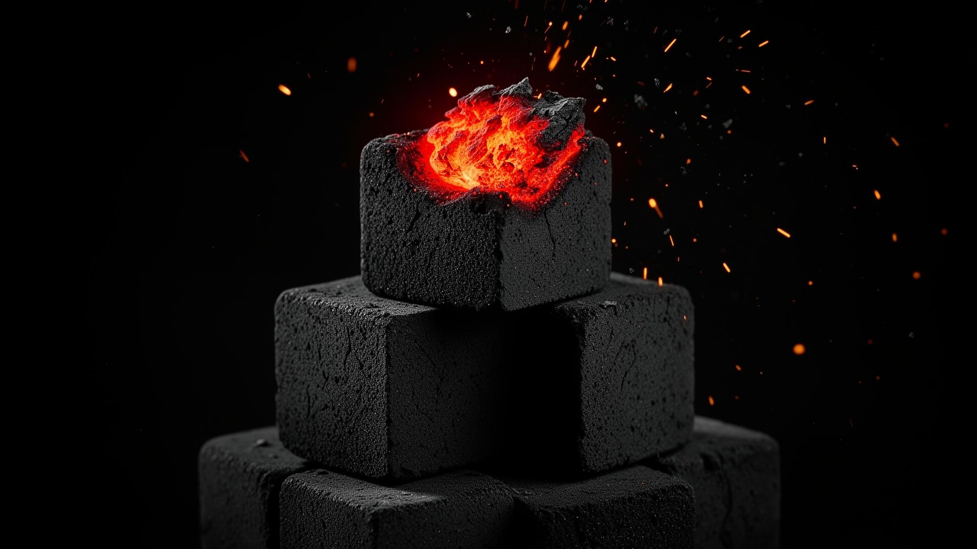 Kocoal glowing coconut charcoal cube
